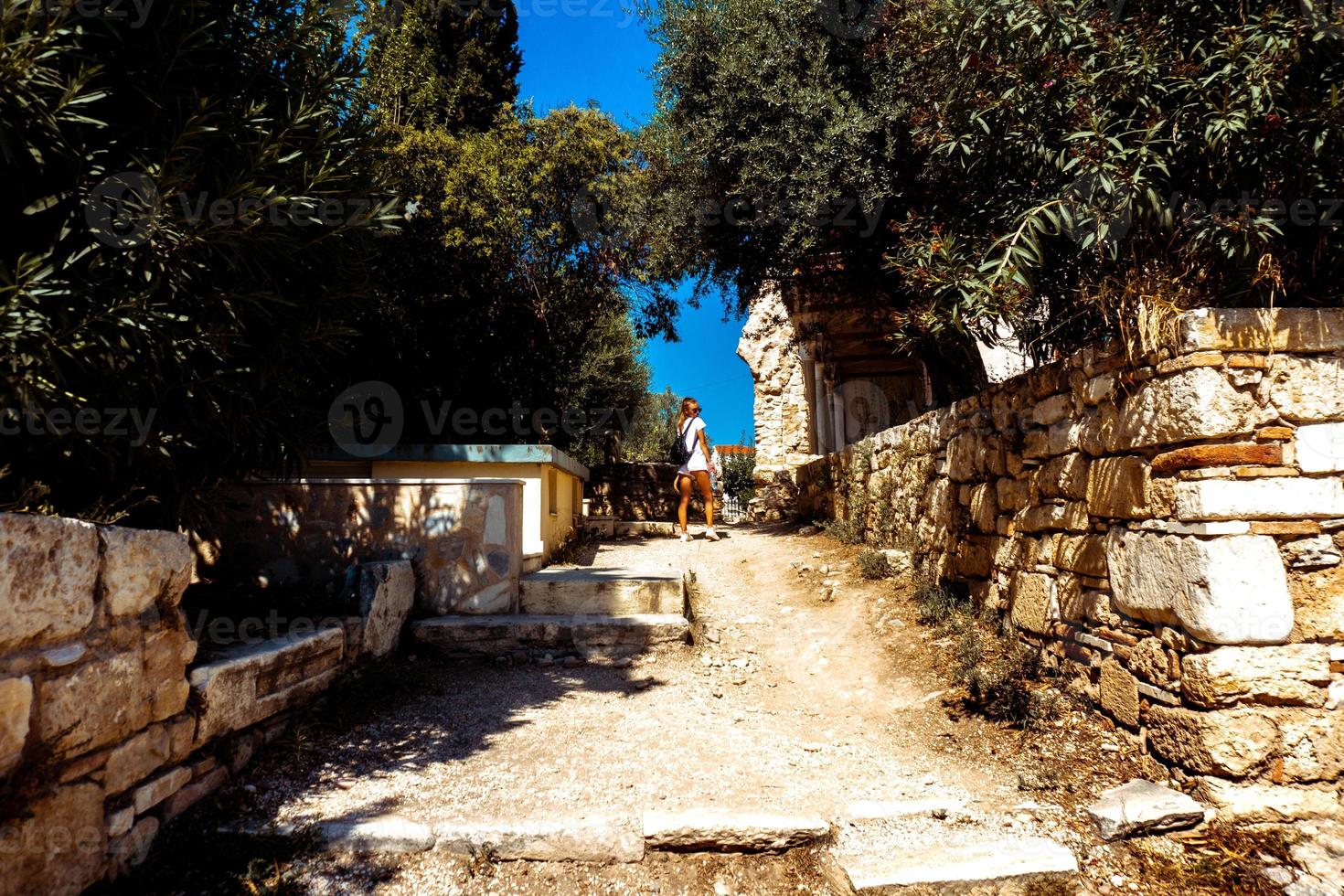 girl at the ancient greek ruins photo