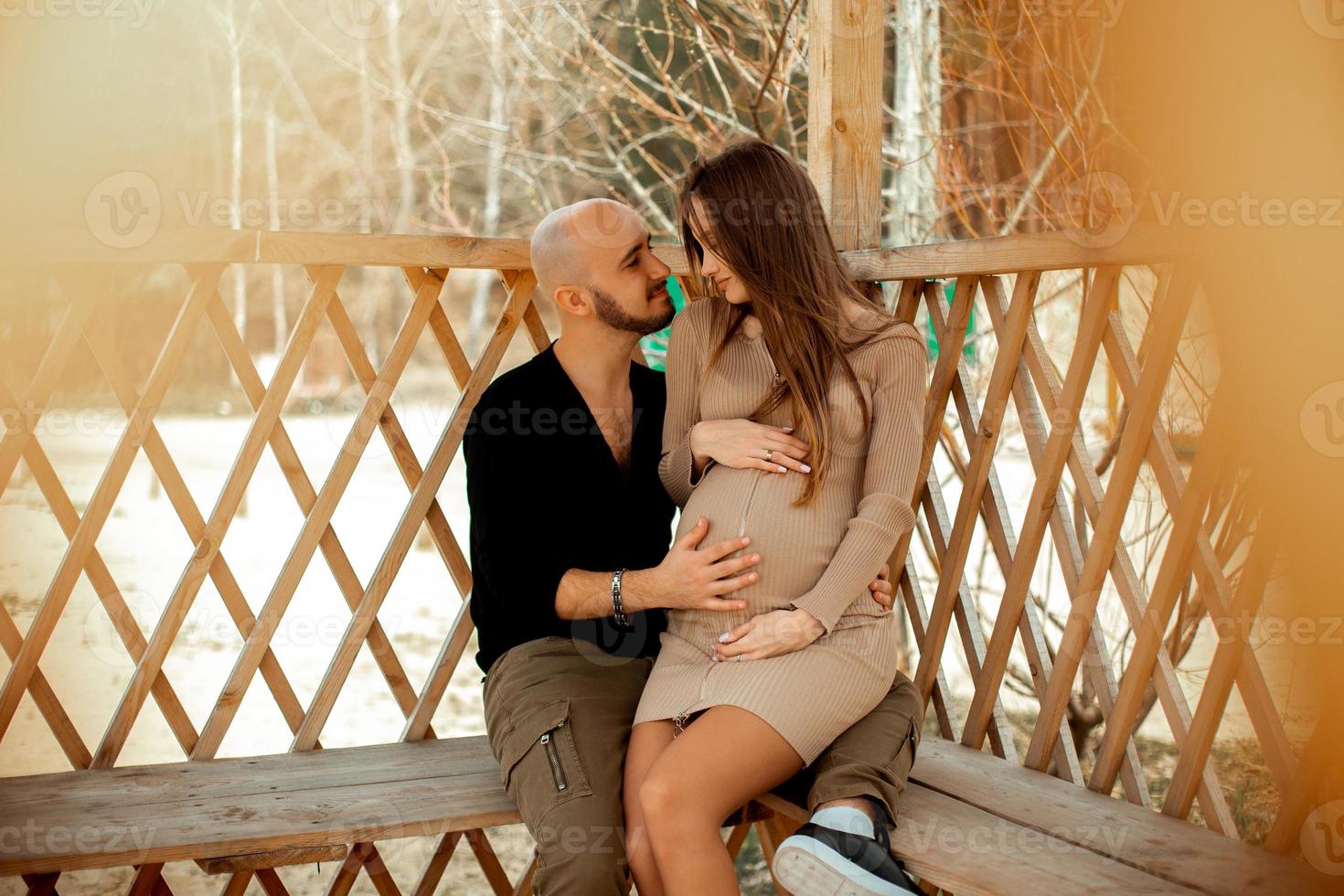 Lovely young future parents photo