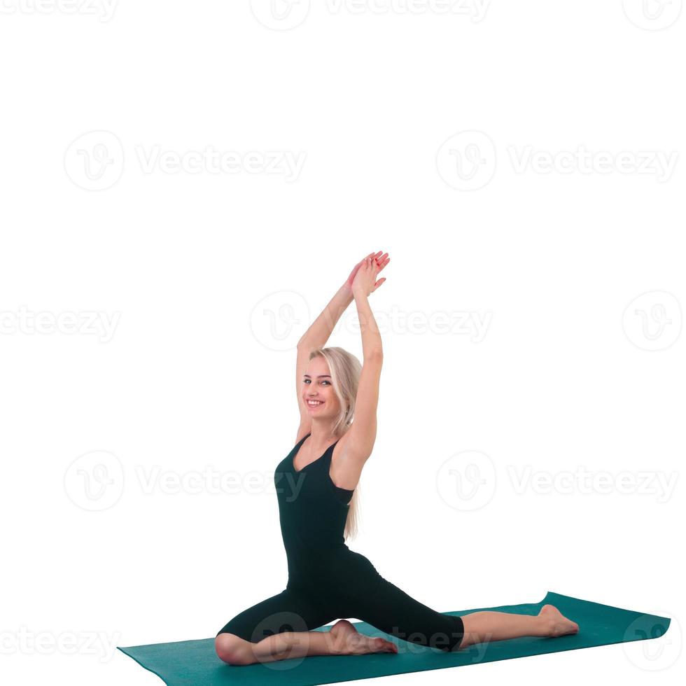 Woman practicing yoga photo
