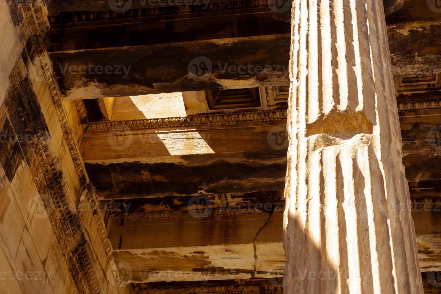 closeup of ancient greek ruins photo