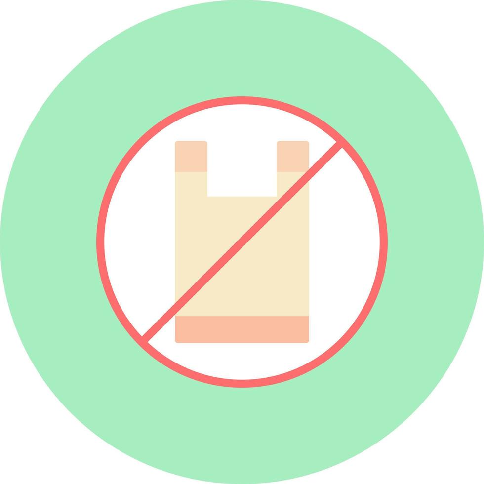 No Plastic Bag Vector Icon