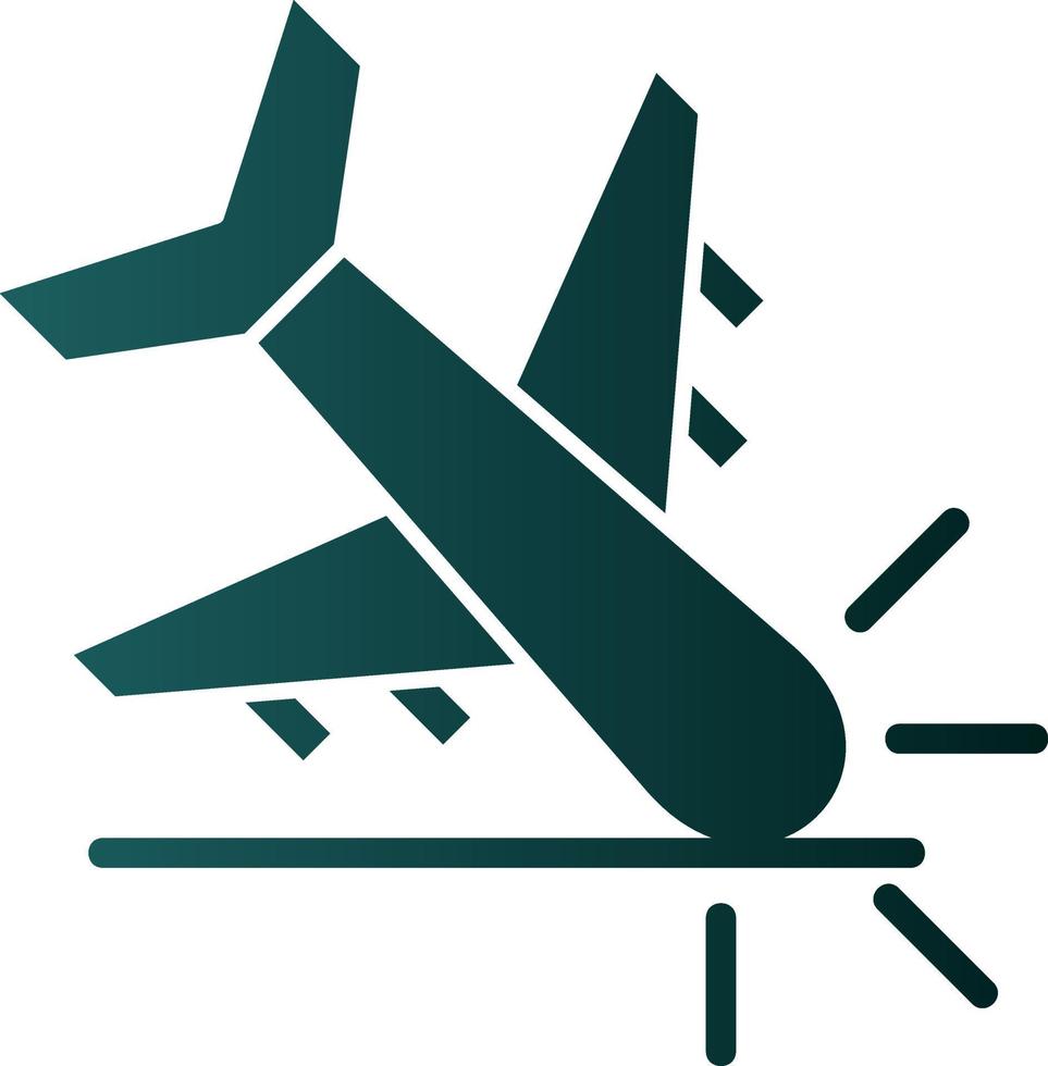 diseño de icono de vector de accidente de avión