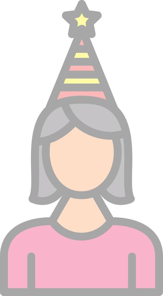 diseño de icono de vector de niña de cumpleaños