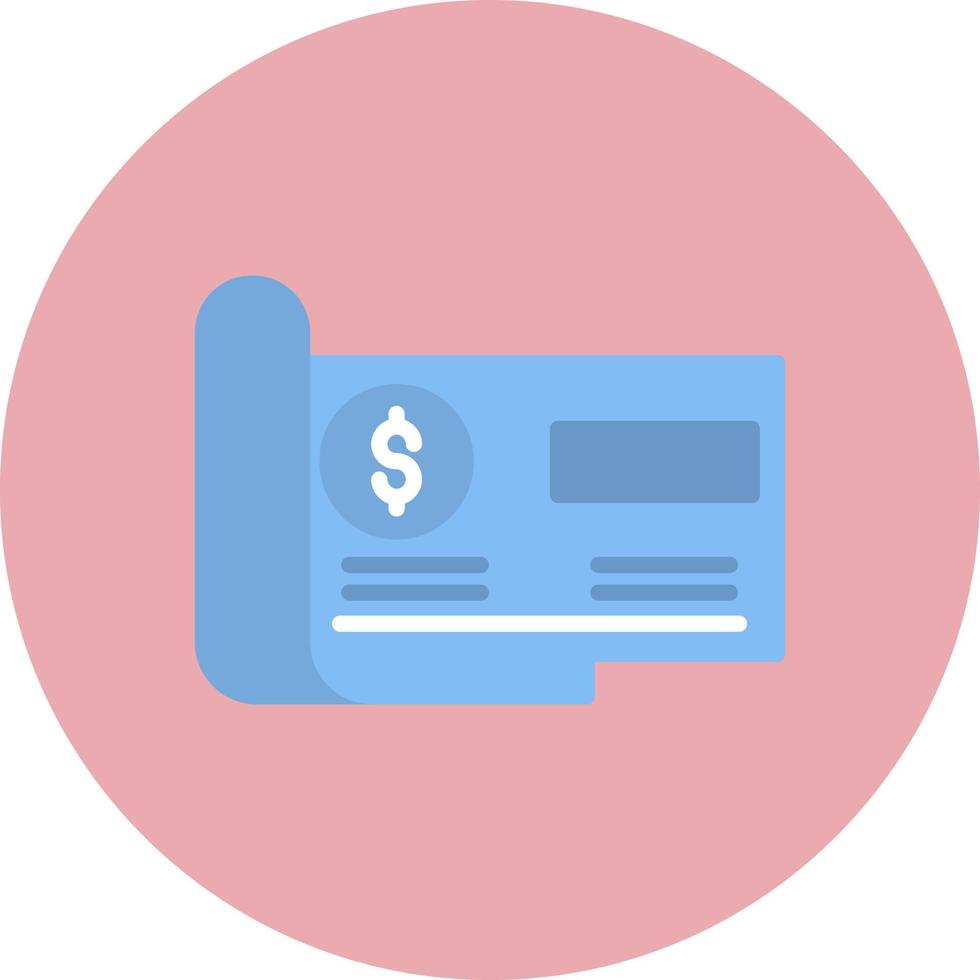 Bank Check Vector Icon