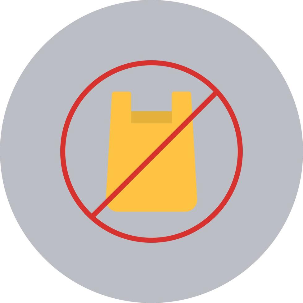 No Plastic Bag Vector Icon