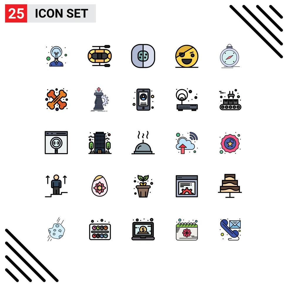 25 Creative Icons Modern Signs and Symbols of navigation compass chemistry scary monster Editable Vector Design Elements