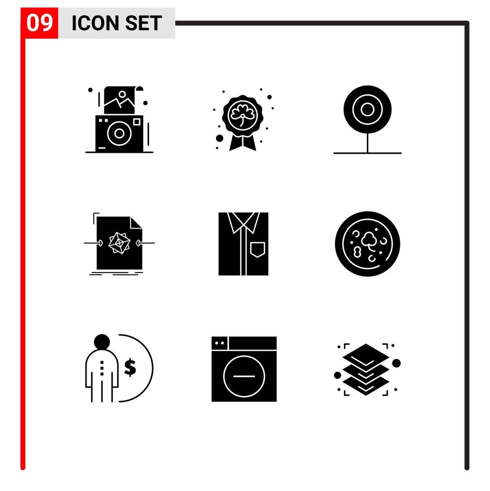 9 Creative Icons Modern Signs and Symbols of processing file badge document food Editable Vector Design Elements