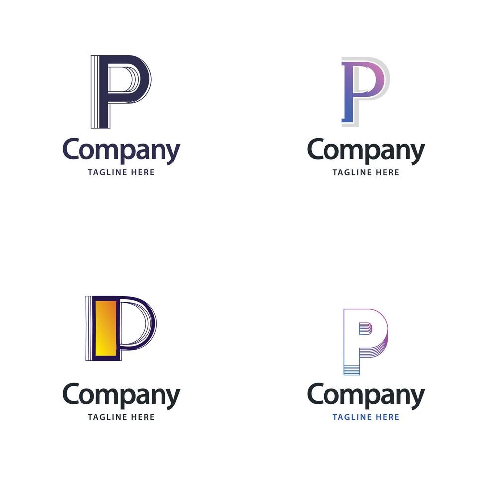 Letter P Big Logo Pack Design Creative Modern logos design for your business vector