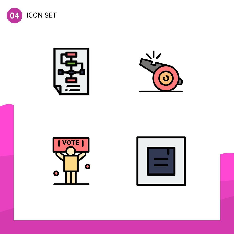 4 Creative Icons Modern Signs and Symbols of business campaign process referee politics Editable Vector Design Elements