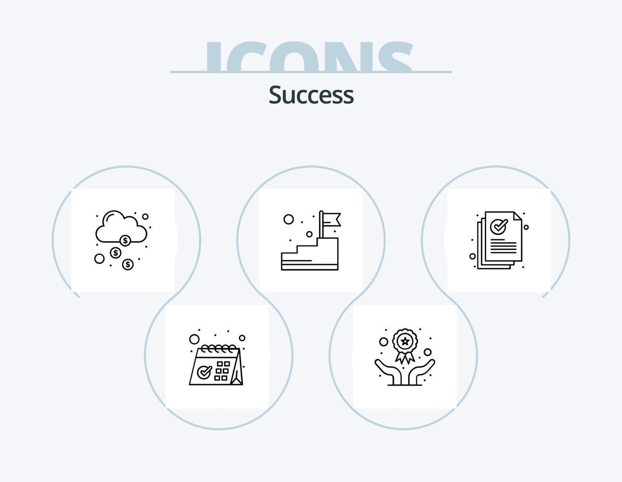 Sucess Line Icon Pack 5 Icon Design. award. key. schedule. business. seo vector