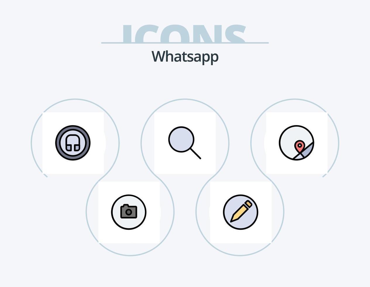 paquete de iconos llenos de línea whatsapp 5 diseño de iconos. básico. ui hombre. básico. búsqueda vector