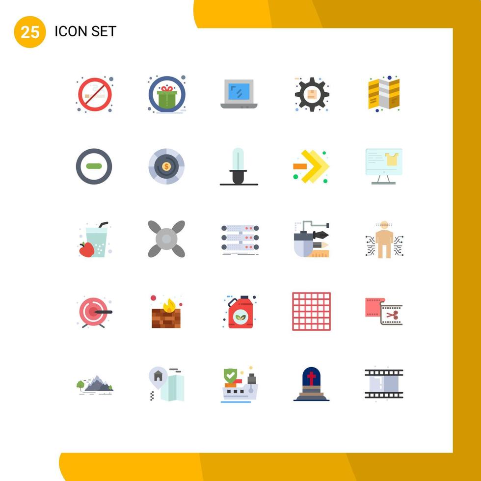 25 User Interface Flat Color Pack of modern Signs and Symbols of flyer product web preferences optimization Editable Vector Design Elements