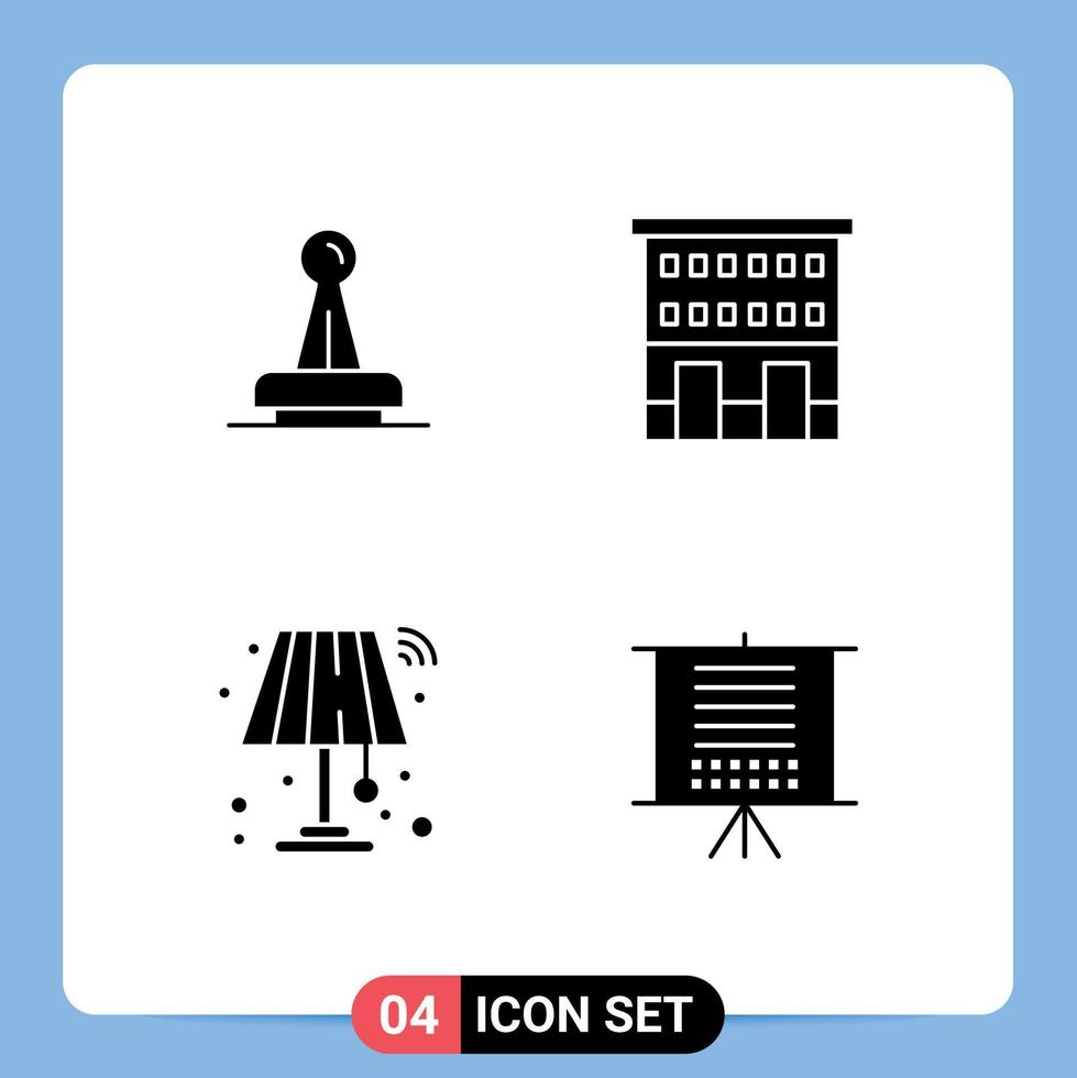 4 Universal Solid Glyphs Set for Web and Mobile Applications stamp retail legal seal shops Editable Vector Design Elements