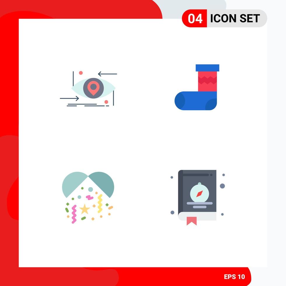 Modern Set of 4 Flat Icons and symbols such as advanced celebration science christmas party Editable Vector Design Elements