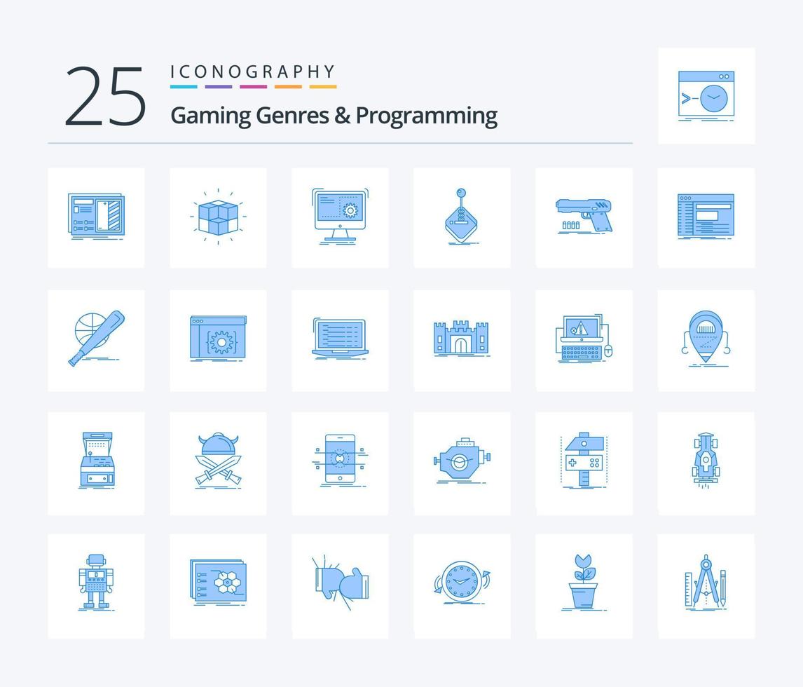 Gaming Genres And Programming 25 Blue Color icon pack including gaming ...