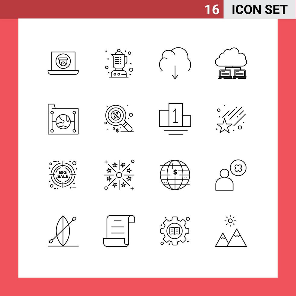 16 Creative Icons Modern Signs and Symbols of cloud internet data server cloud Editable Vector Design Elements