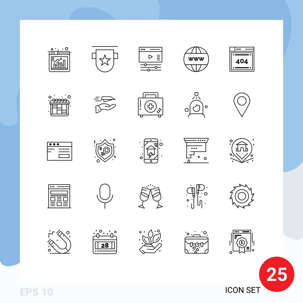 Group of 25 Lines Signs and Symbols for file website stamp online web Editable Vector Design Elements