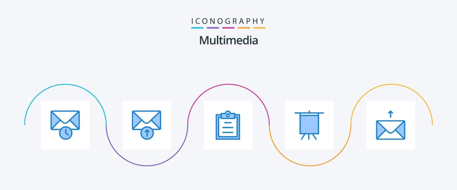 Multimedia Blue 5 Icon Pack Including . text. send. mail vector