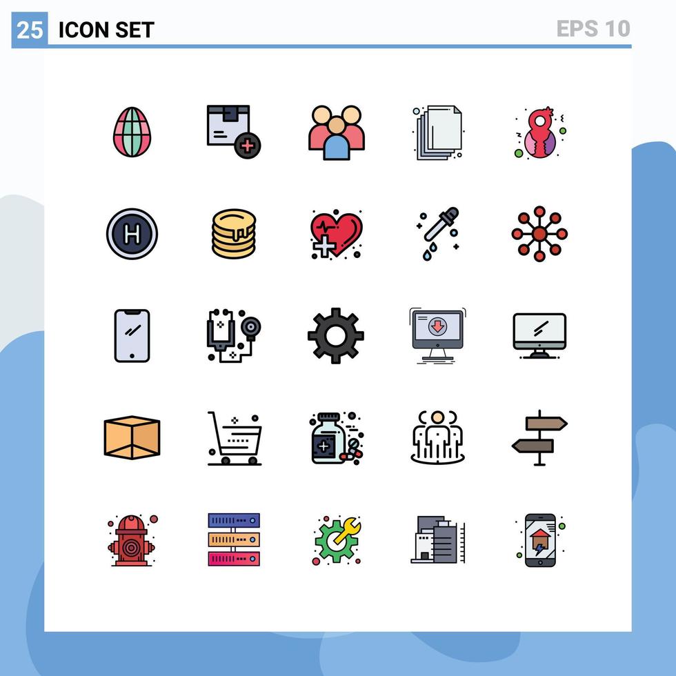 Modern Set of 25 Filled line Flat Colors Pictograph of female layers employee layer team Editable Vector Design Elements