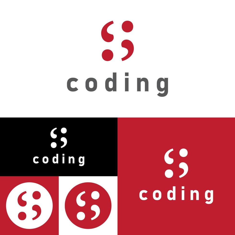 Coder Company Logo.Minimalistic Digital code logo. Programmer icon vector illustration. Software code programmer logo