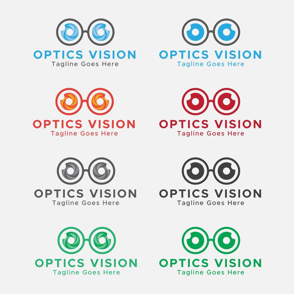 Spectacles Logo.Optics Logo. Gradient and flat color. Minimalistic Abstract logo. vector