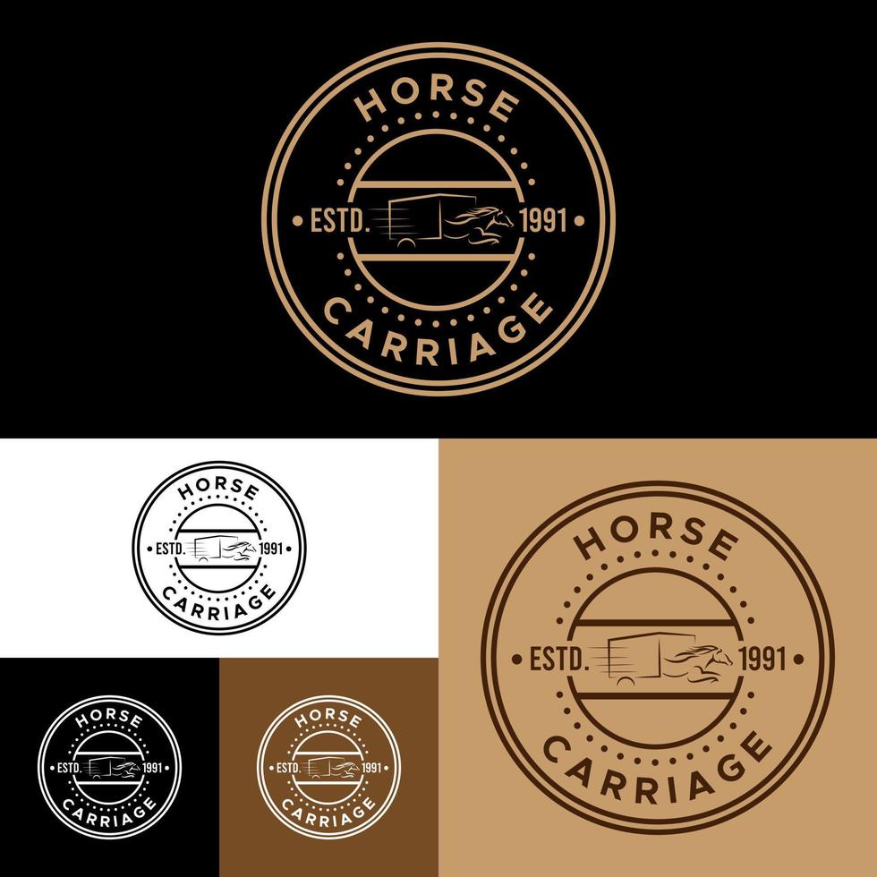 Horse cariiage logo. vector