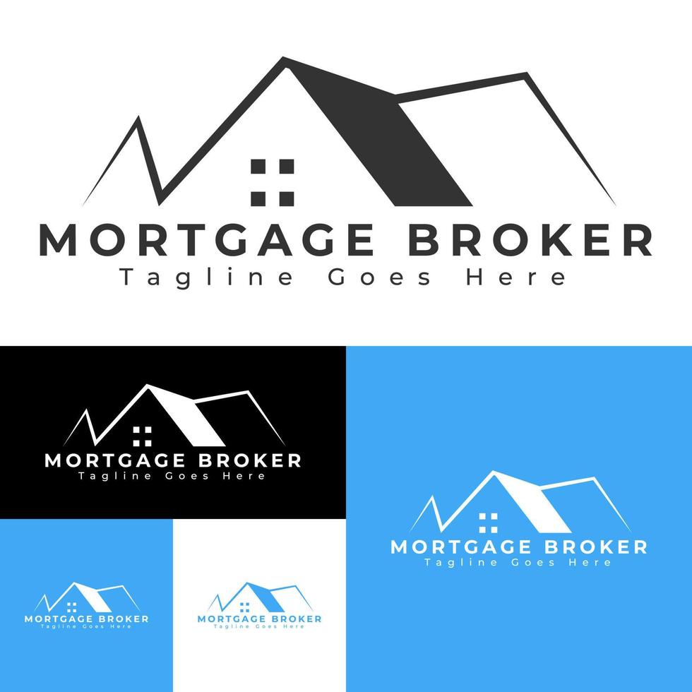 Mortgage Broker Logo.Vector Illustration.Black And White. vector