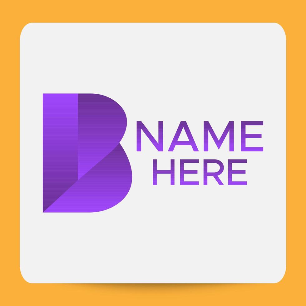 logotipos de letras b. color degradado púrpura. logotipo abstracto minimalista.alfabeto b. vector