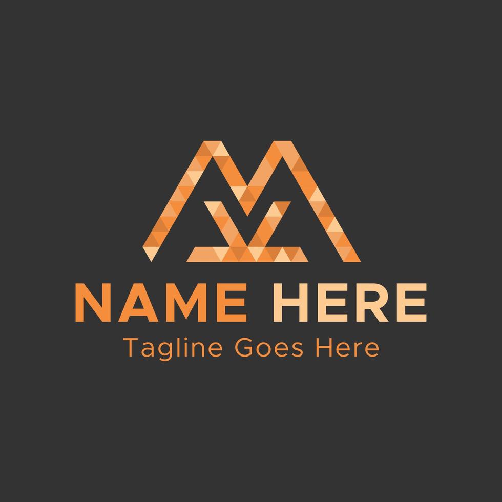 K and M letter Logo.Light Orange Color Minimalistic Abstract logo.Round Square shape Logo. vector