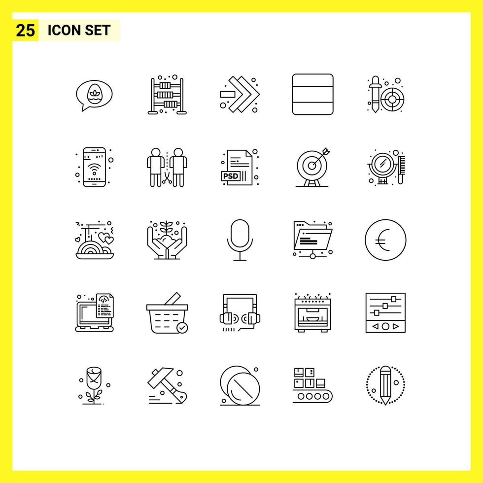 25 Universal Lines Set for Web and Mobile Applications picker color picker arrows vertical layout Editable Vector Design Elements