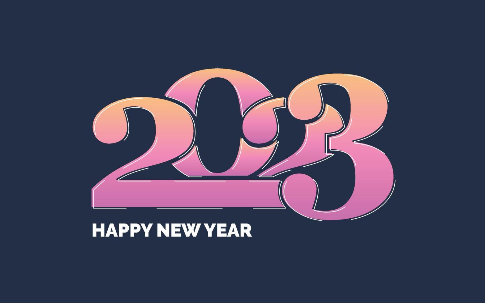 new year 2023 Pink logo design vector
