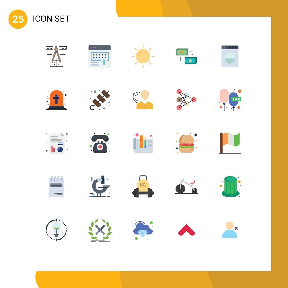 25 Creative Icons Modern Signs and Symbols of finance dollar page business vacation Editable Vector Design Elements