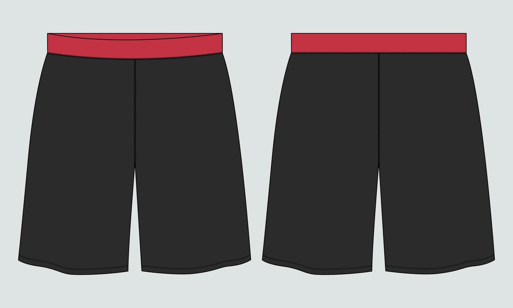 Sweat jersey Shorts pant vector fashion flat sketch template.