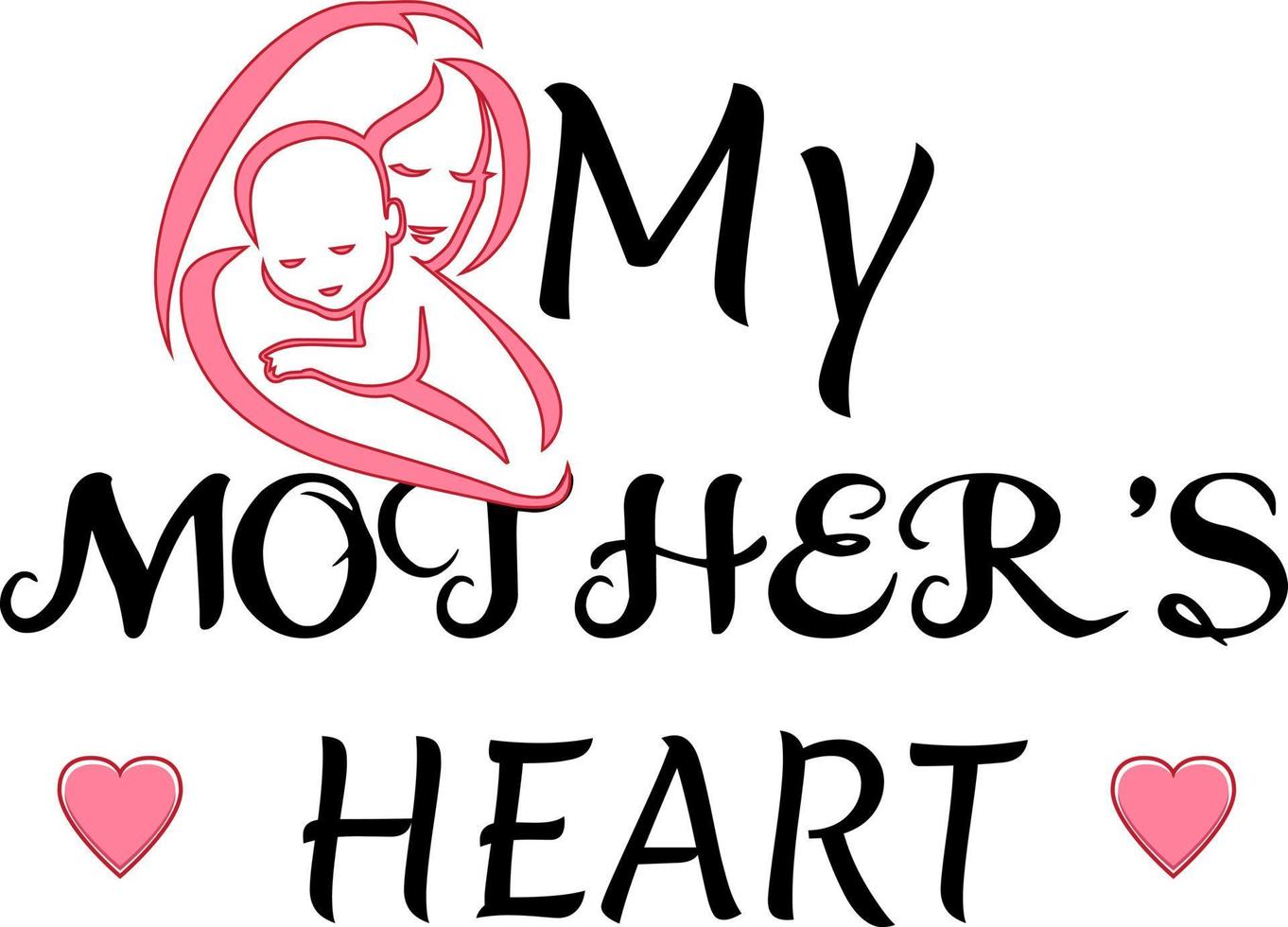 My Heart Belove To Mom Phrase Hand Painted Sample Art SVG Vector