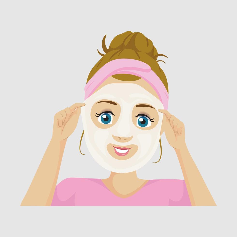 Facial mask vector design beautiful woman