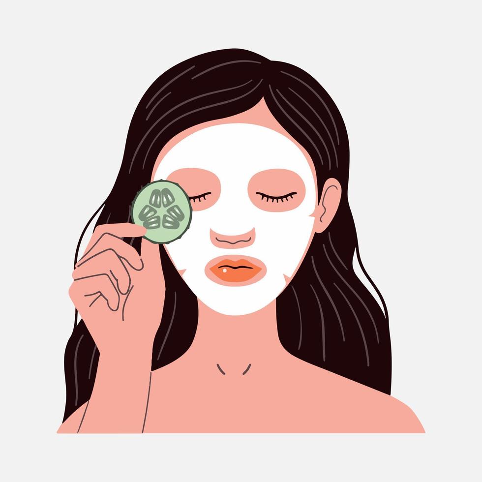 Facial mask vector design beautiful woman