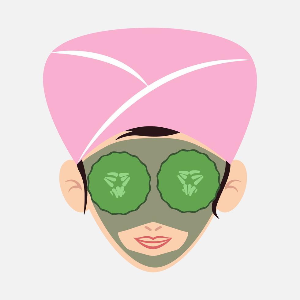 máscara facial vector diseño hermosa mujer