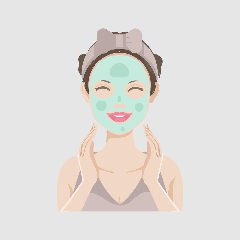 Facial mask vector design beautiful woman