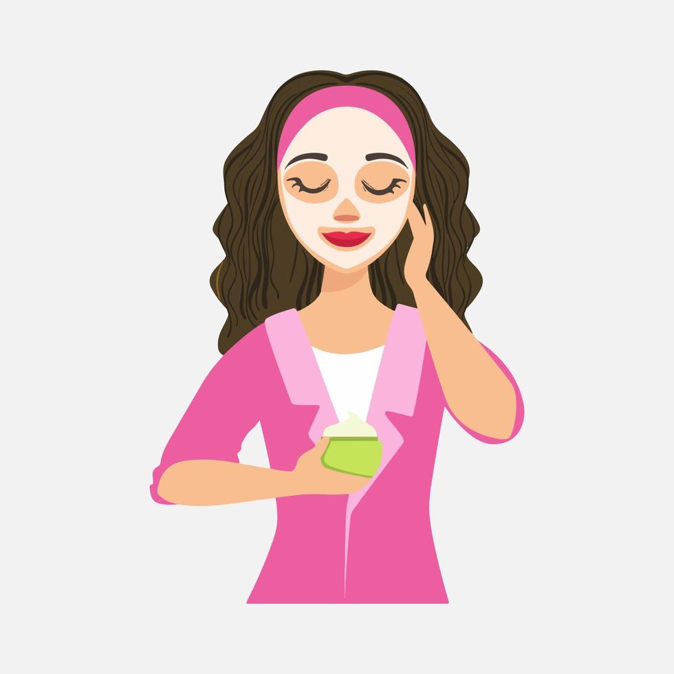Facial mask vector design beautiful woman