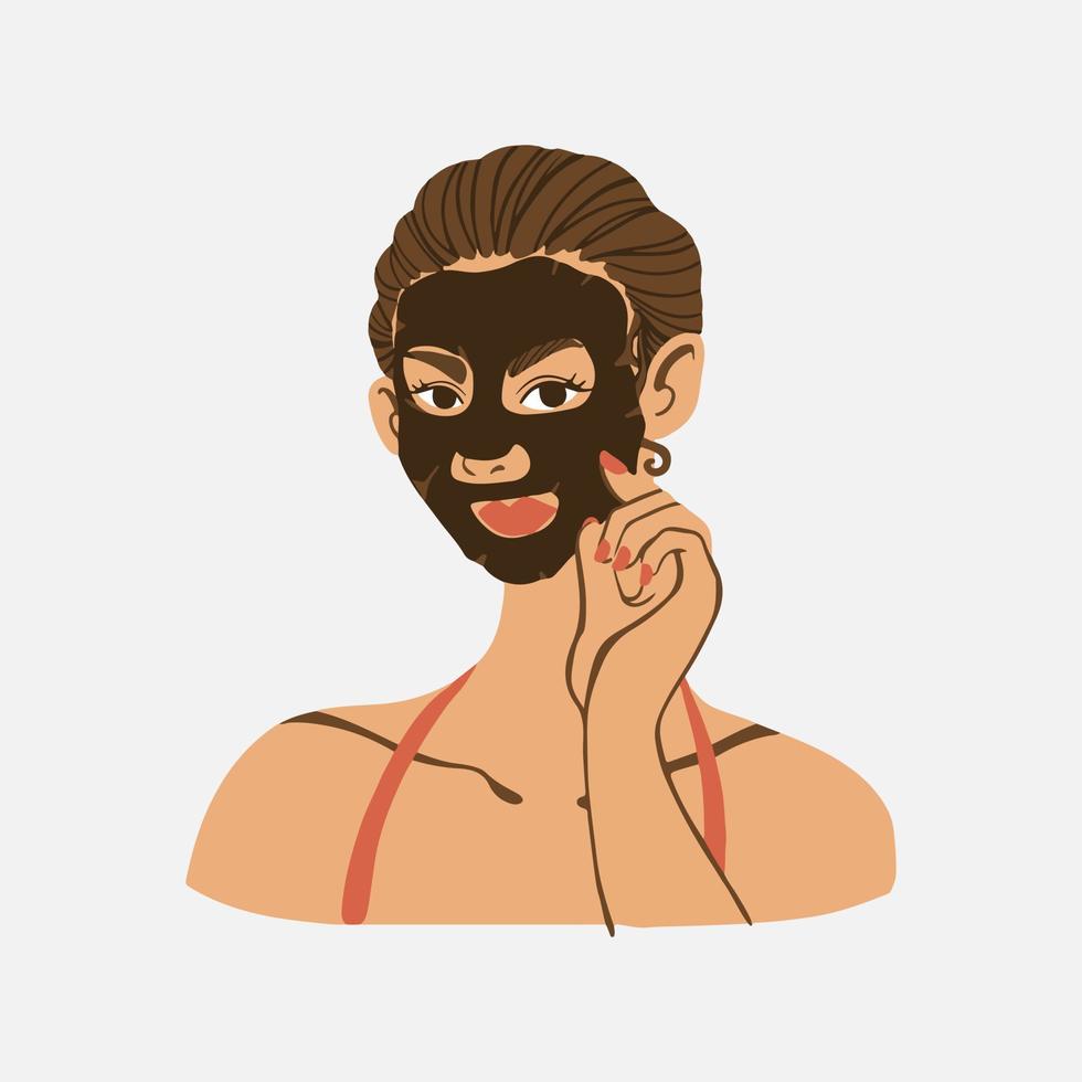 Facial mask vector design beautiful woman