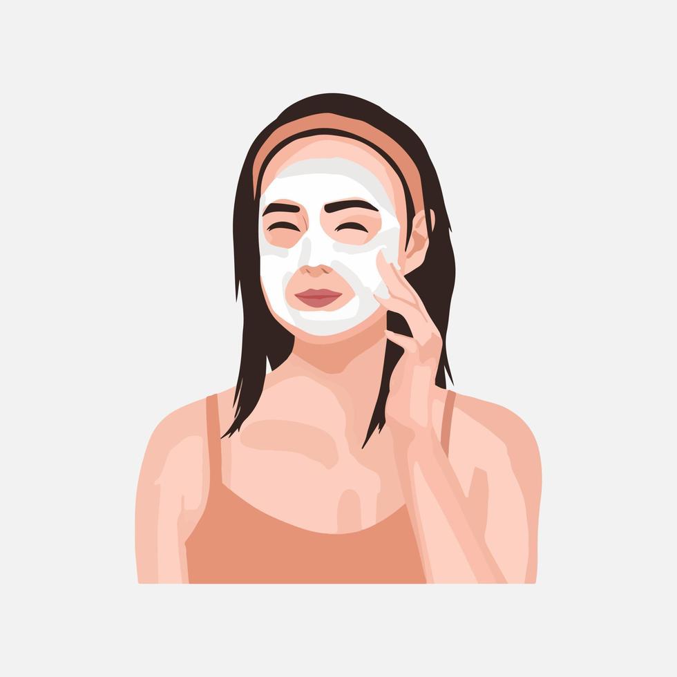 máscara facial vector diseño hermosa mujer