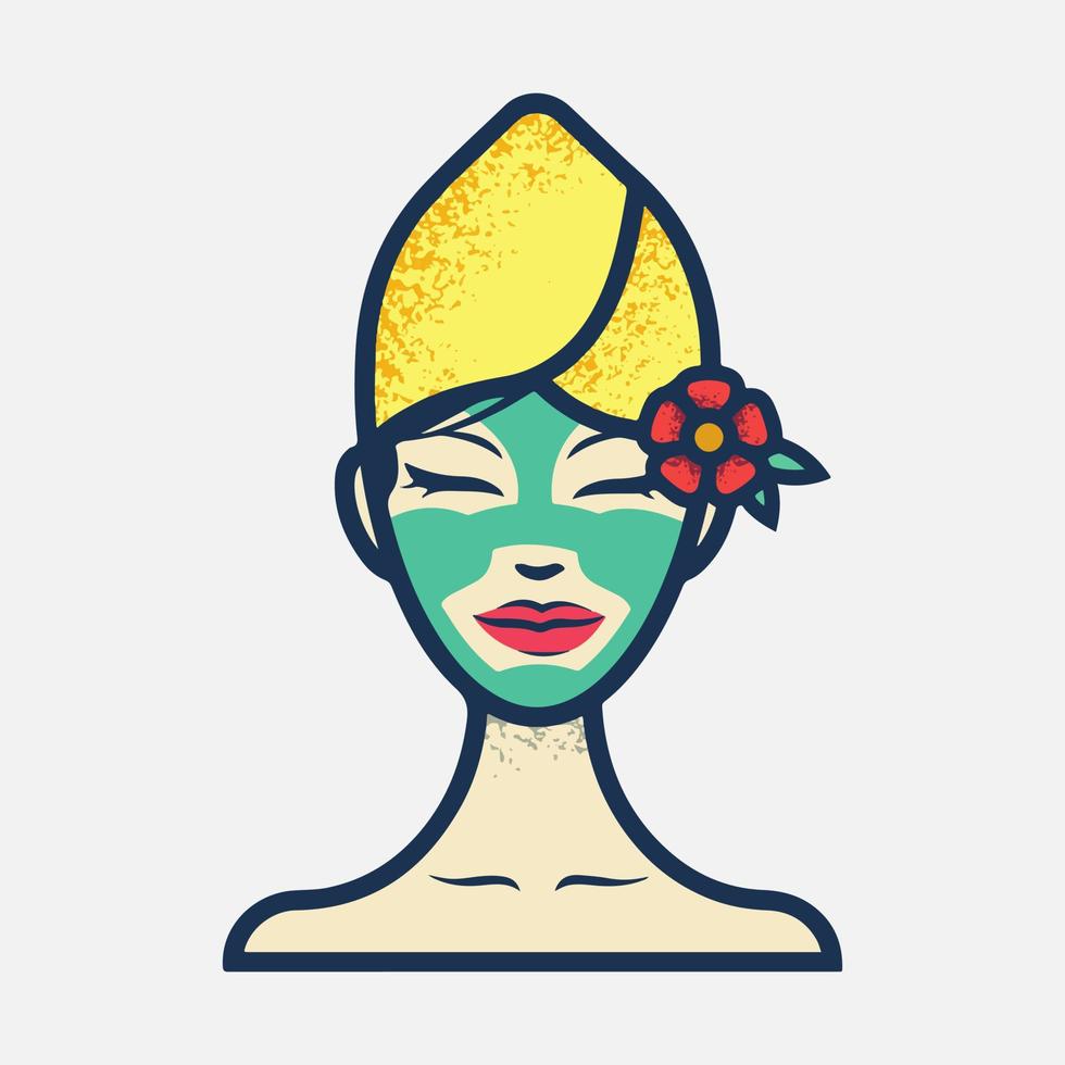 Facial mask vector design beautiful woman