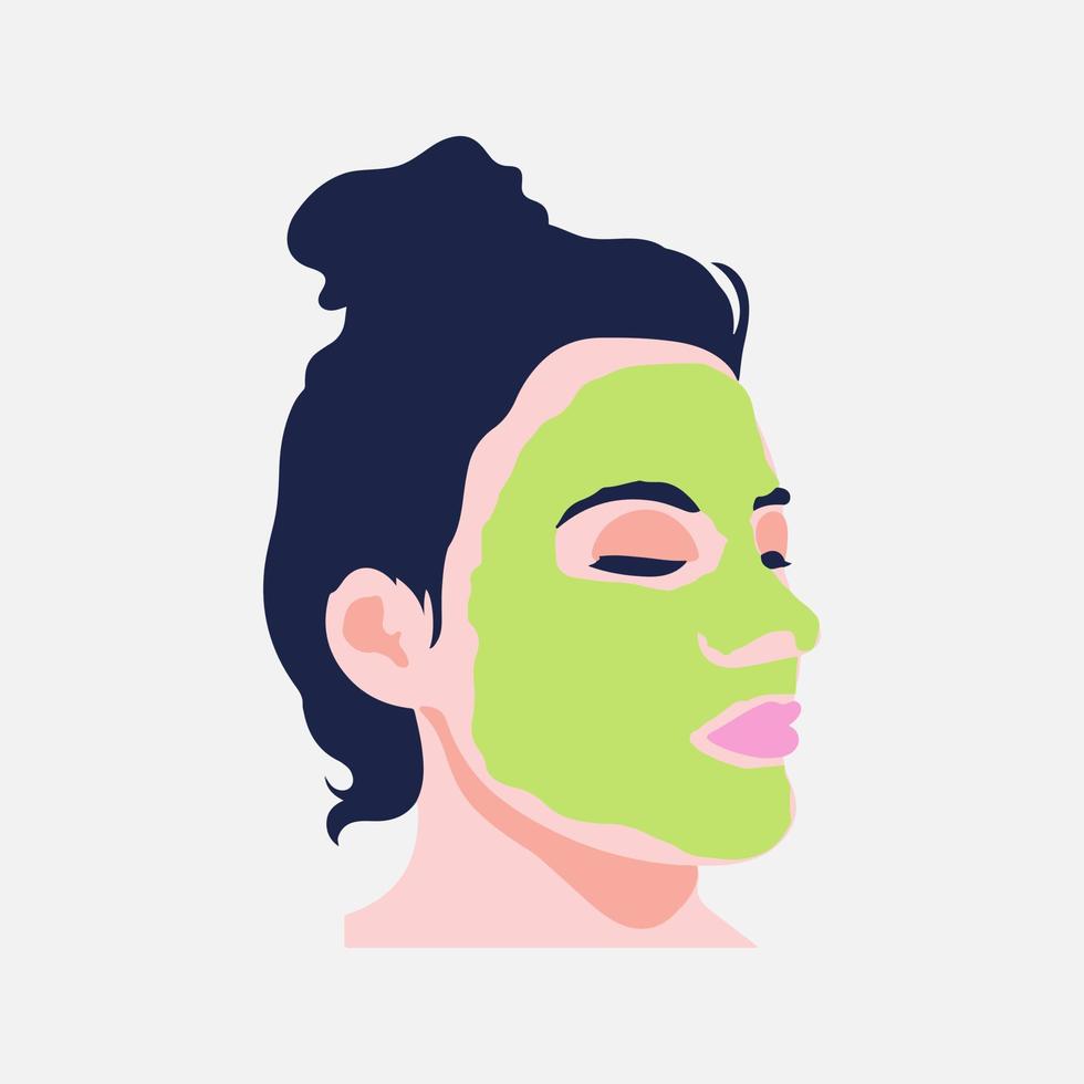 Facial mask vector design beautiful woman