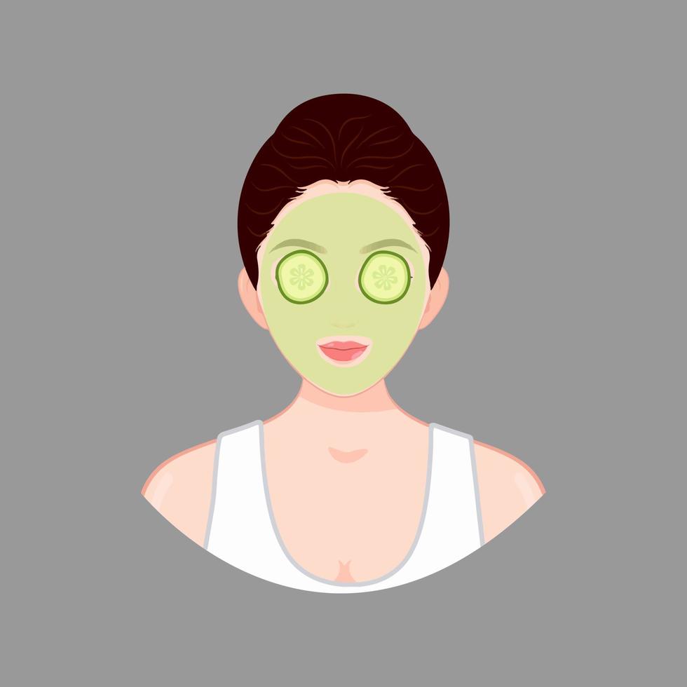 máscara facial vector diseño hermosa mujer