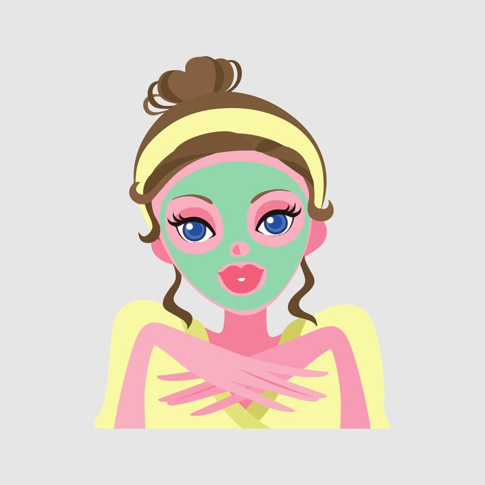 Facial mask vector design beautiful woman