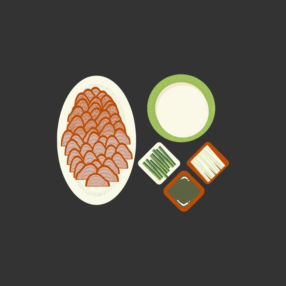 plato de comida plato tradicional vector diseño