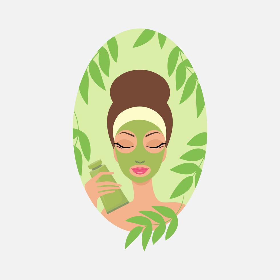 máscara facial vector diseño hermosa mujer