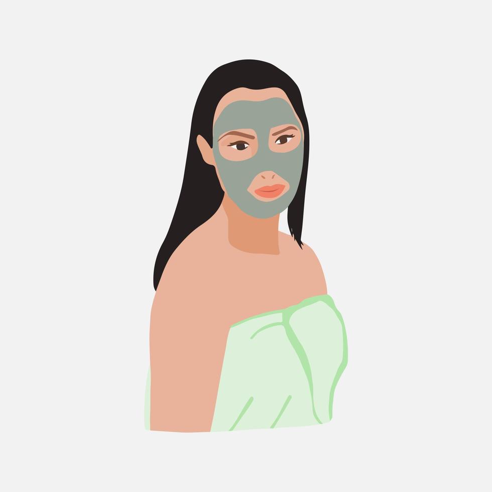 máscara facial vector diseño hermosa mujer