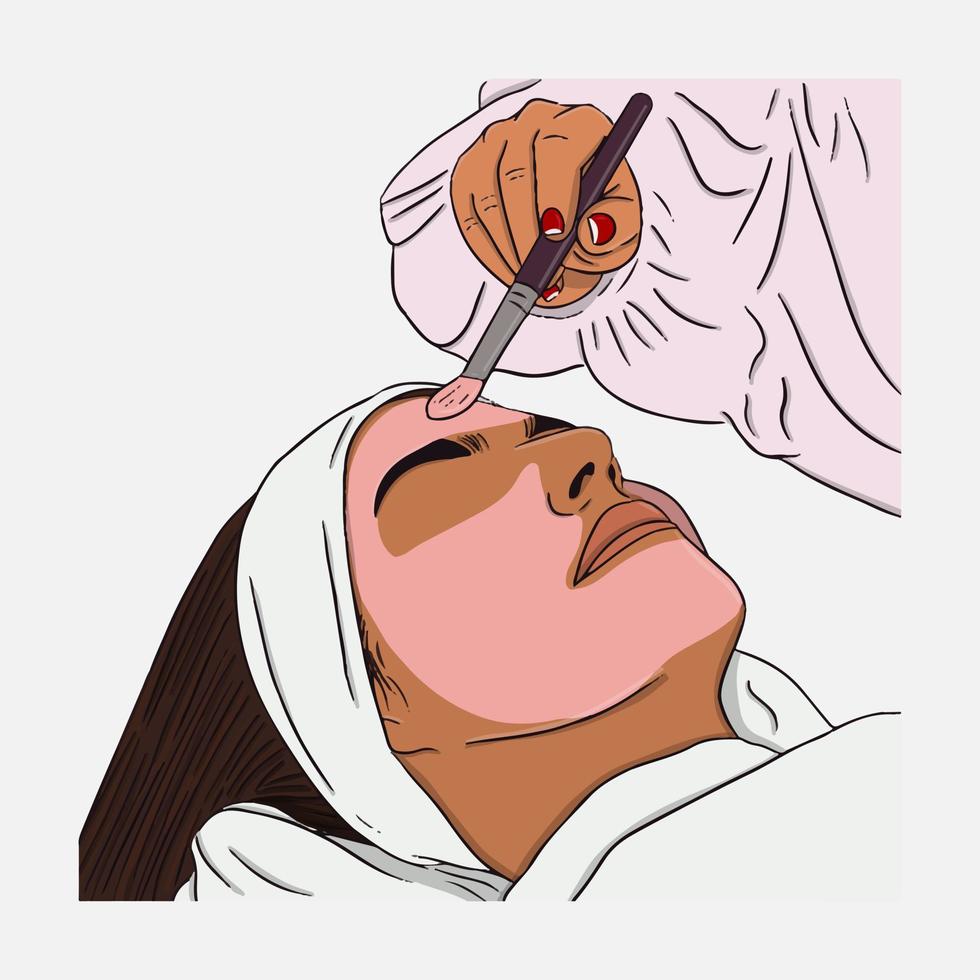 Facial mask vector design beautiful woman