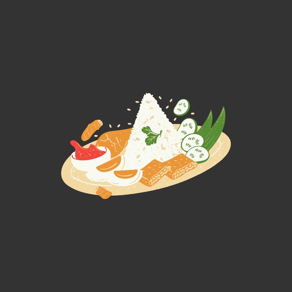 Food plate traditional dish vector design